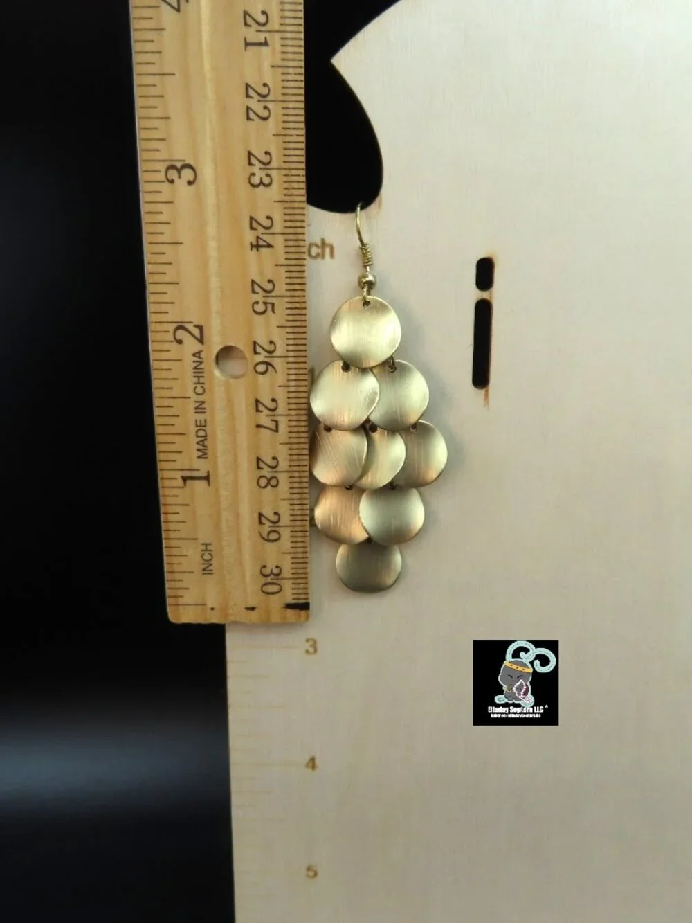 Metal Disc Cluster Dangle Earrings